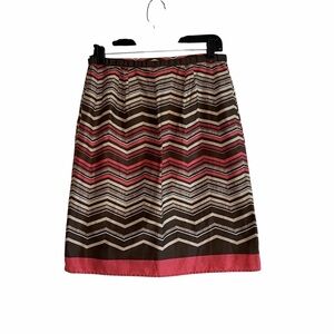 2/$30 LOFT A-Line Skirt with Chevron Pattern - Pink and Brown